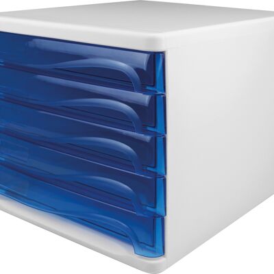 Schubladenbox "the wave" - blau transparent