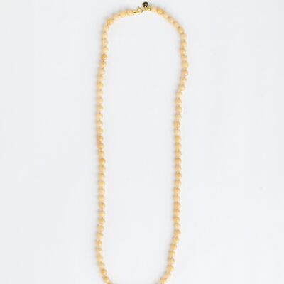 Lange Halskette aus Seribu-Jade – Beige
