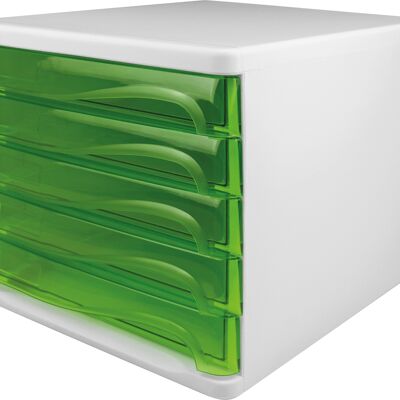 Schubladenbox "the wave" - grün transparent