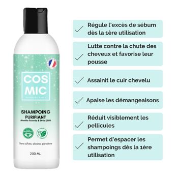 Shampoing Naturel Purifiant Détox Clarifiant - Cheveux Gras et/ou Pellicules et Démangeaisons - Menthe Poivrée & Ortie BIO 4