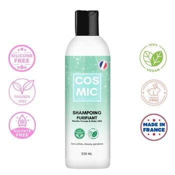 Shampoing Naturel Purifiant Détox Clarifiant - Cheveux Gras et/ou Pellicules et Démangeaisons - Menthe Poivrée & Ortie BIO 5