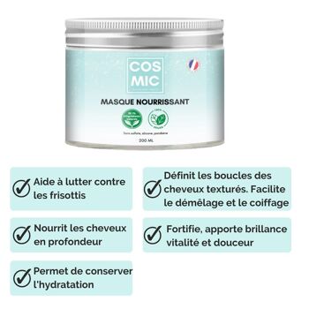 Masque Nourrissant 3-en-1 | Crème Boucles Sans Rinçage - Glycérine Végétale, Coco & Karité BIO - Nourrit, Démêle, Définit les Boucles, Contrôle les Frisottis 8