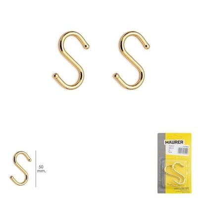 Hook "S" 50 mm Gold (Blister 2 pieces) Domestic Use