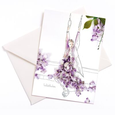Wisteria - card with color core and envelope | 020