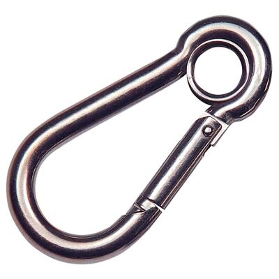 Stainless Firefighter Carabiner With Eye 60 mm. Domestic use