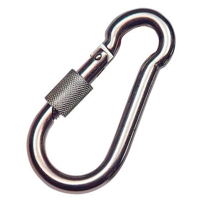Stainless Firefighter Carabiner With Insurance 60x6 Domestic use