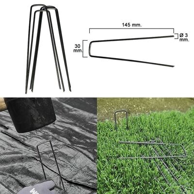 Metallklammer zur Befestigung von Netzen und Gras (20 Stück)