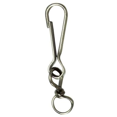 Nickel Plated Carabiner Swivel Ring 40 mm.