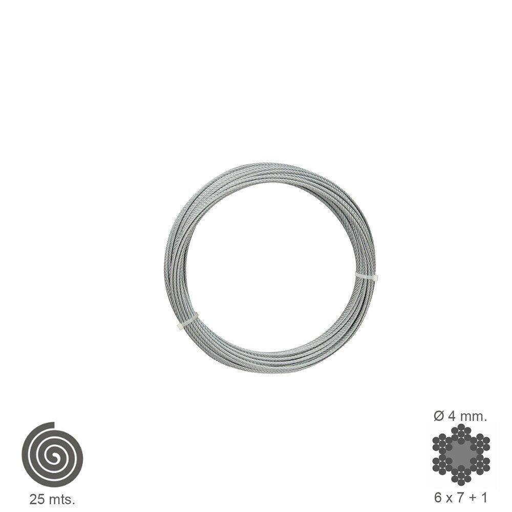 Verzinktes Kabel 4 mm. (Rolle 25 Meter) Keine Höhe