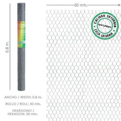 Enrejado Triple Torsion 50/  80 cm. Rollo 50 Metros Uso Domestico