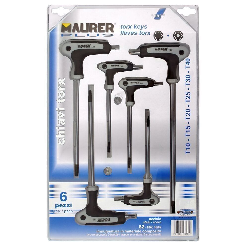Torx "T" Schlüsselsatz Chrom-Vanadium 6 Stück Unantastbar