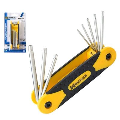 Set chiavi Torx pieghevoli 8 pezzi inviolabili