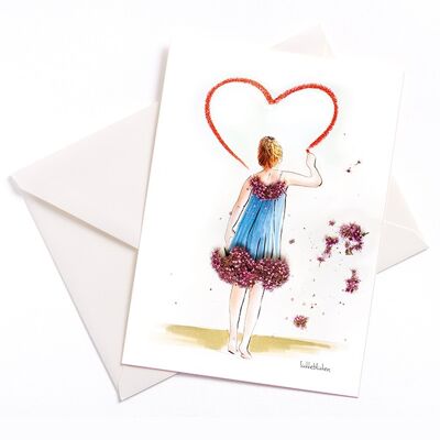 Spiraea – card with color core and envelope | 063