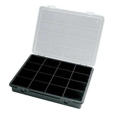 Kunststoff-Organizer mit 16 Fächern, 242 x 188 x 37 mm. Aufbewahrungsbox, Organizer-Aktentasche, Kunststoff-Organizer