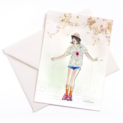 Rollschuhe – Karte mit Farbkern und Umschlag | 032