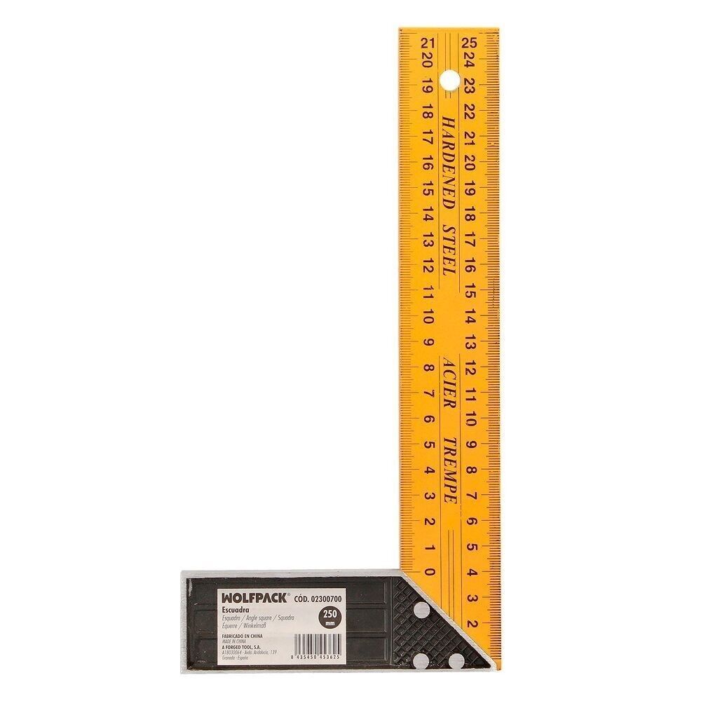 Metallquadrat 250 mm. Zimmermannsplatz, Bauplatz,