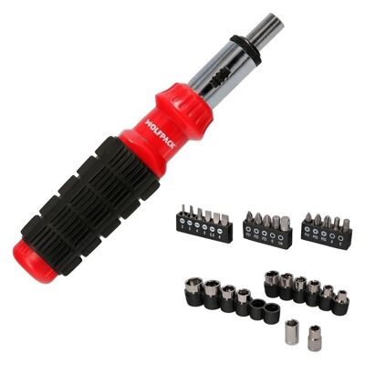 Ratchet Screwdriver Set with 29 pieces. (12 glasses and 16 Tips)