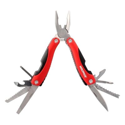 Folding Multipurpose Pliers with Case 12 Functions, Multitool with Pliers, Knife, Saw, Screwdriver, File, Ruler