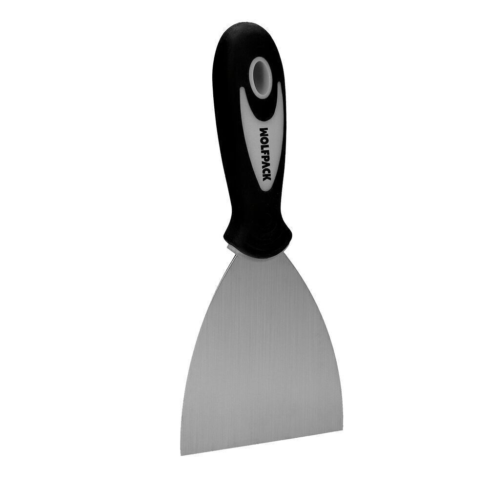 Stainless Steel Spatula Width 60 mm. With Ergonomic Rubber Handle, Painter's Spatula, Putty Spatula, Trowel, Scratch Trowel
