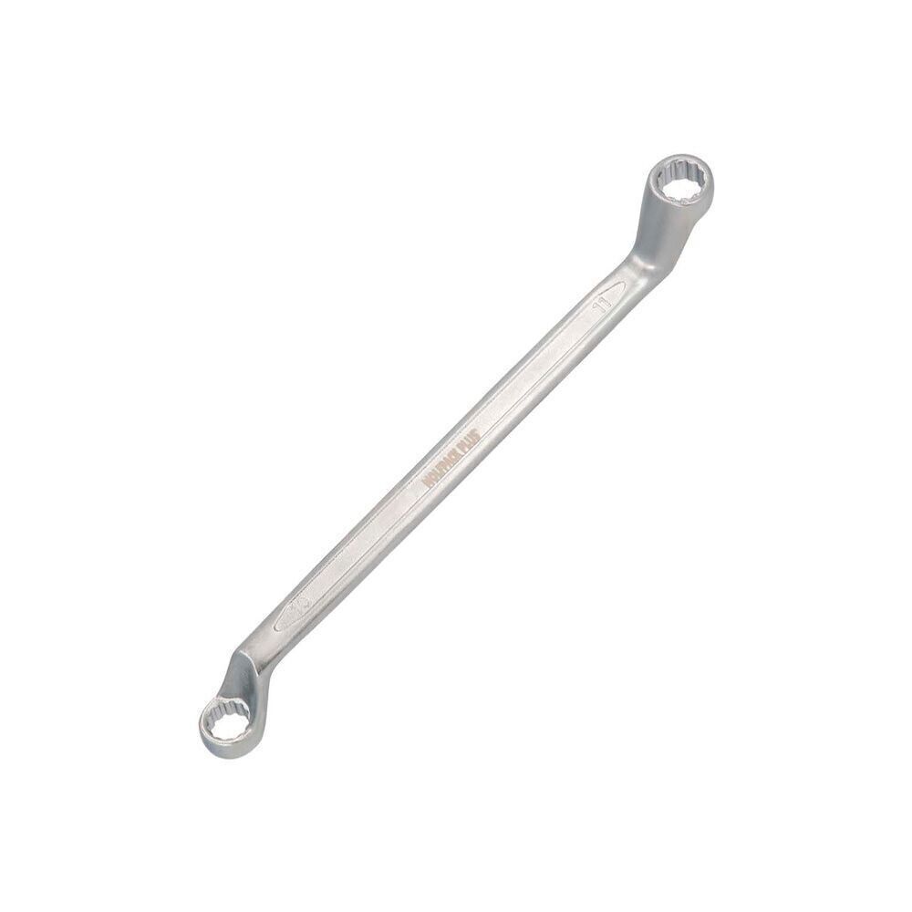 Gekröpfter Sternschlüssel Plus Chrom-Vanadium-Stahl 10x11 DIN 838. Doppelmaulschlüssel, fester Maulschlüssel