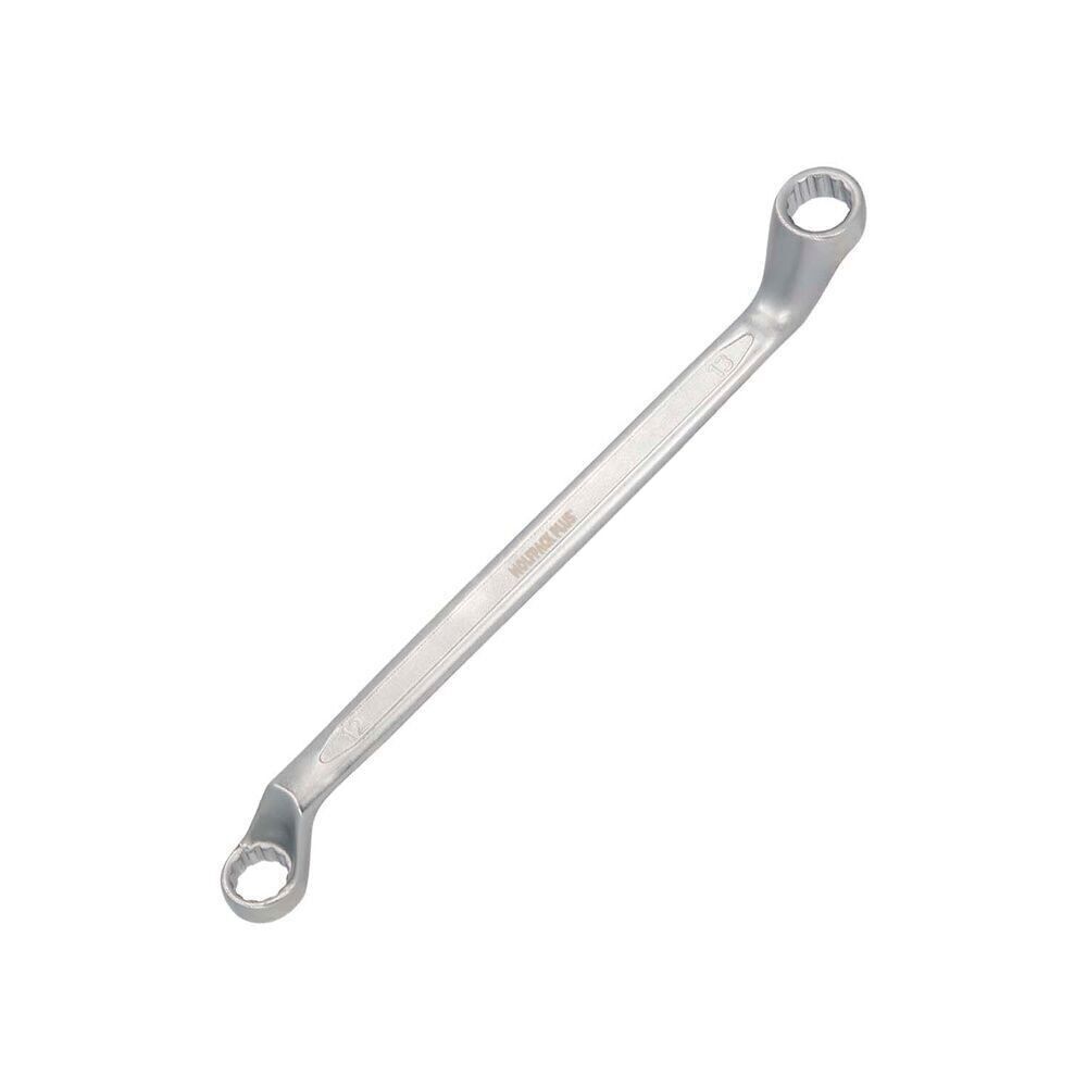 Gekröpfter Sternschlüssel Plus Chrom-Vanadium-Stahl 12x13 DIN 838. Doppelmaulschlüssel, fester Maulschlüssel