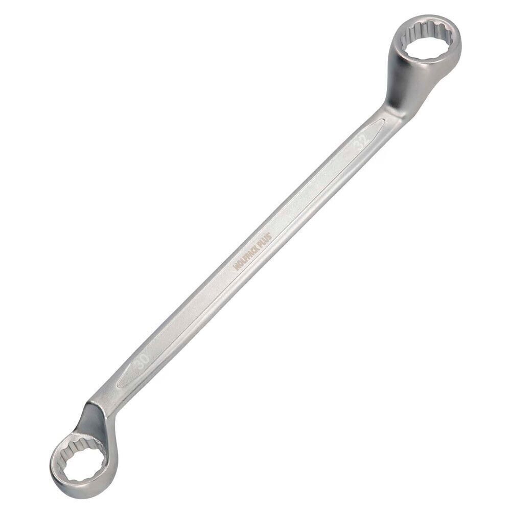 Gekröpfter Sternschlüssel Plus Chrom-Vanadium-Stahl 30x32 DIN 838. Doppelmaulschlüssel, fester Maulschlüssel