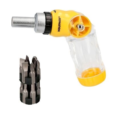 Articulated Ratchet Screwdriver With 12 Points. Ratchet Screwdriver, Screwdriver Set, Screwdriver with Bits