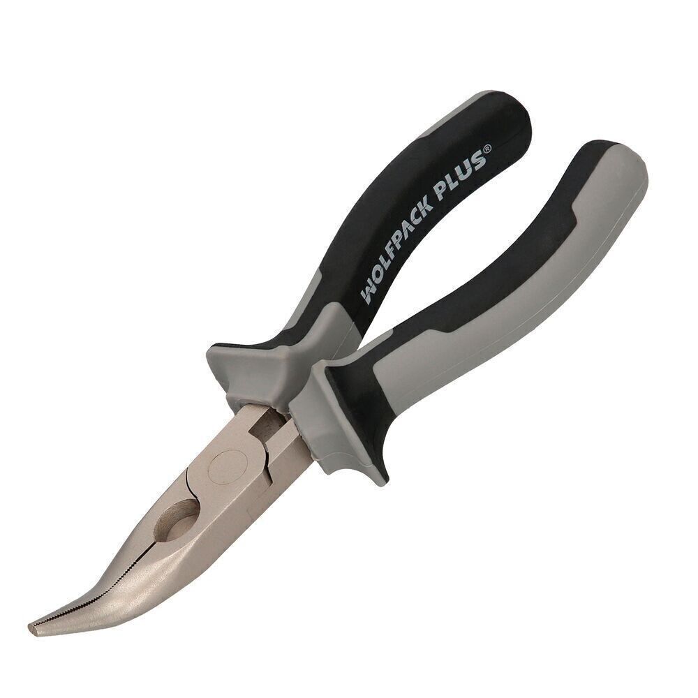 Pinza a Bocca Curva 150 mm. Pinze a becchi curvi DIN-ISO 5745 in acciaio al cromo vanadio, pinze a becchi lunghi curvi,