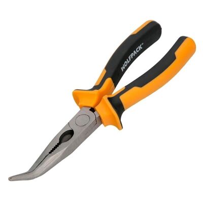Curved Mouth Pliers 200 mm. Steel DIN 5745 Curved Nose Pliers, Long Curved Mouth Pliers,