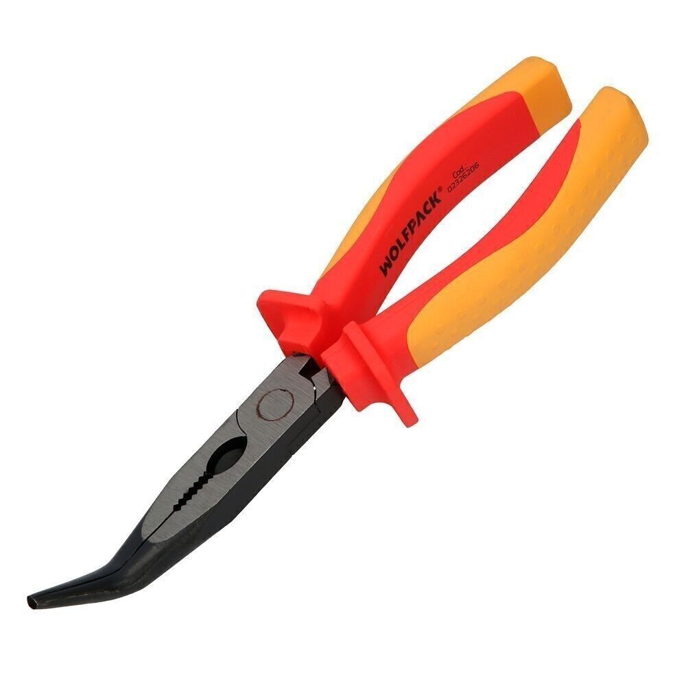 Pinza a Bocca Curva 200 mm. Manici isolati Spelafili, tagliacavi, spelafili in acciaio al cromo vanadio