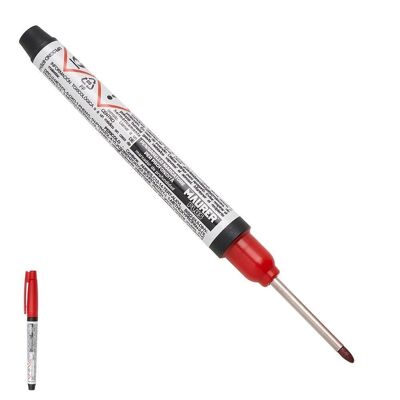 Red Long Tip Marker Pen, Deep Hole Marker, Difficult to Access Area Marker, Tracer, Construction Marker,