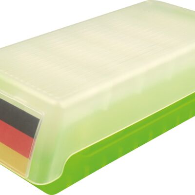 Lernkartei und Aufbewahrungsbox "the beebox" DIN A8 quer - grün transluzent