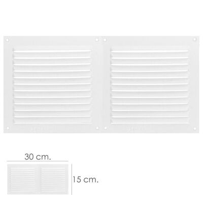 Doppia Griglia di Ventilazione Avvitabile 30x15 cm. Colore bianco