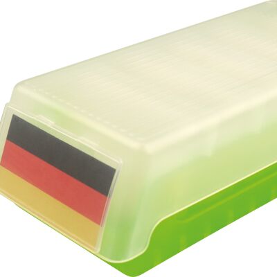 Lernkartei und Aufbewahrungsbox "the beebox" DIN A7 quer - grün transluzent