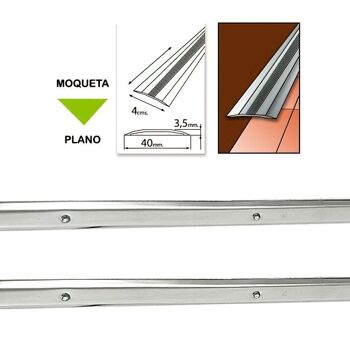 Solin à visser pour moquette en acier inoxydable 100 cm.