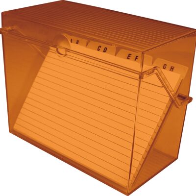 Kleinkartei "the index" DIN A8 quer - orange transparent