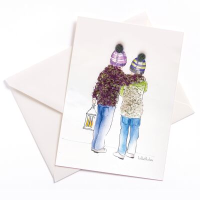 Edeldistel – card with colored core and envelope for Christmas | 211