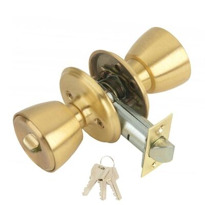 MCM 501B Knob With Key and Brass Lock Entry 60 mm.