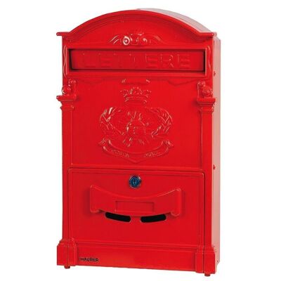 Maurer Garden Mailbox Cast Aluminum Red 41 x 26 x 8 cm.
