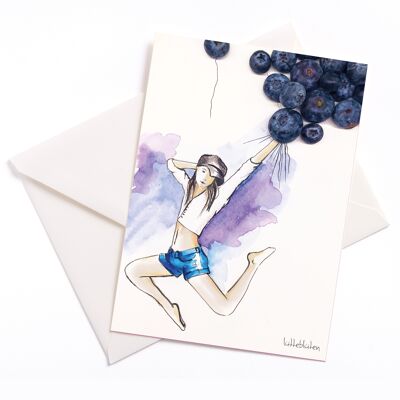 Blueberry - card with color core and envelope | 021