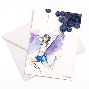 Myrtille - carte avec noyau de couleur et enveloppe | 021 1