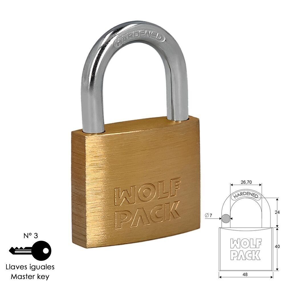 Brass Padlock Normal Arch Keys Alike 50 mm. No.3