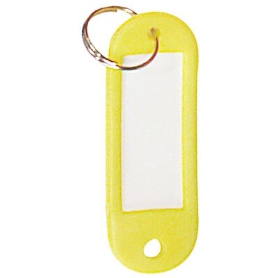 Porte-clés porte-étiquette jaune