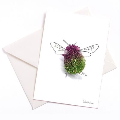 Ornamental onion bumblebee – card with color core and envelope | 081