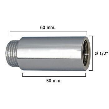 Rallonge Ronde Chrome 1/2" x 50