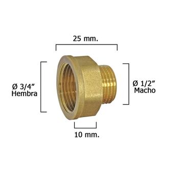 Rallonge Hexagonale Polie Réduction 1/2 Mâle - 3/4 Femelle x M10