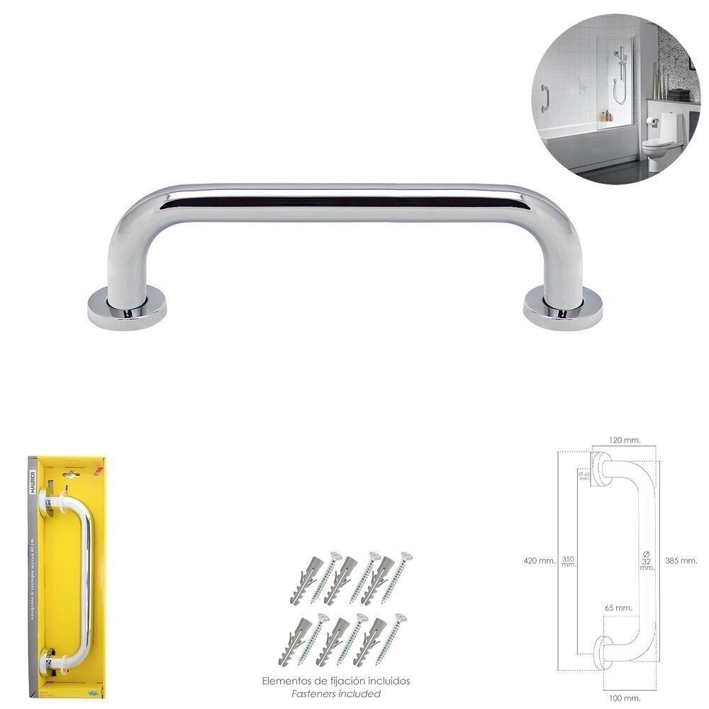 Maurer-Brausegriff „glänzend verchromt“, 32 mm. Länge 40 cm.