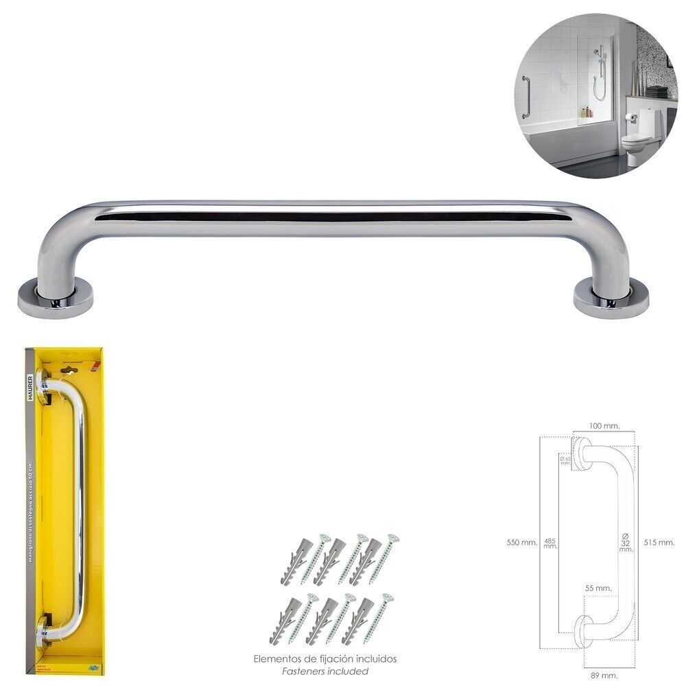 Maurer-Brausegriff „glänzend verchromt“, 32 mm. Länge 50 cm.