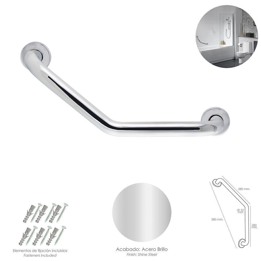 Maurer-Brausegriff „glänzend verchromt“, 32 mm. Länge 26x26 cm. Geschichtet