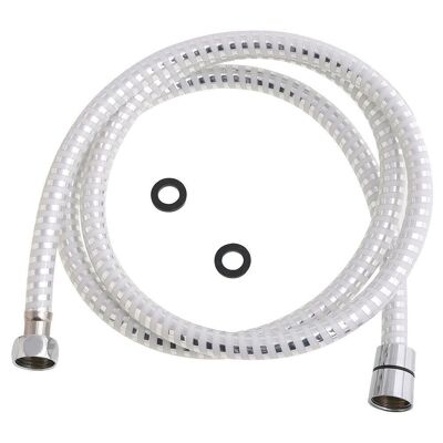 White/Silver PVC Shower Hose 2.00 meters